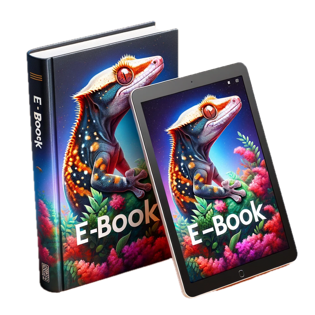 E-Book über Kronengeckos auf Buch und Tablet auf kronengeckowelt.de